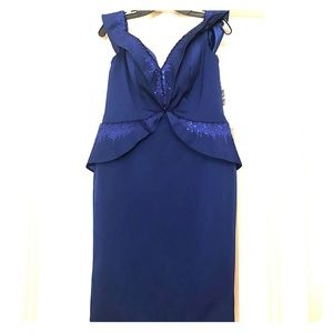 NEW blue embellished Rene Ruiz cocktail dress